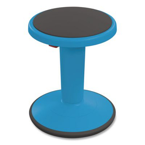 MooreCo Hierarchy Grow Stool, Short, Backless, Supports up to 250 lbs, 14" to 18" Seat Height, Blue Seat, Blue Base (50960BLUE)