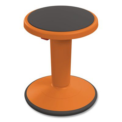 MooreCo Hierarchy Grow Stool, Short, Backless, Supports Up to 250 lbs, 14" to 18" Seat Height, Orange Seat, Orange Base (50960ORANGE)