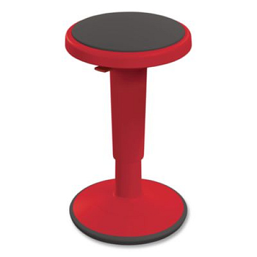 MooreCo Hierarchy Grow Stool, Short, Backless, Supports Up to 250 lbs, 14" to 18" Seat Height, Red Seat, Red Base (50960RED)
