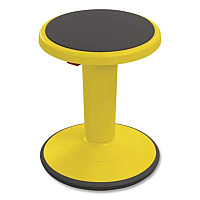 MooreCo Hierarchy Grow Stool, Short, Backless, Supports Up to 250 lbs, 14" to 18" Seat Height, Yellow Seat, Yellow Base (50960YELLOW)