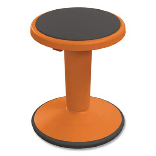 MooreCo Hierarchy Grow Stool, Tall, Backless, Supports Up to 250 lbs, 17" to 24" Seat Height, Orange Seat, Orange Base (50970ORANGE)