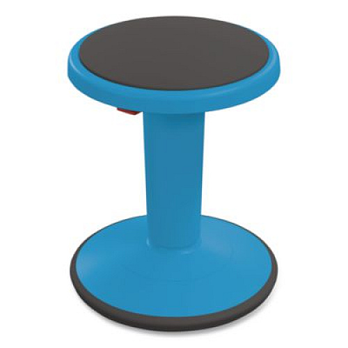 MooreCo Hierarchy Grow Stool, Tall, Backless, Supports Up to 250 lbs, 17" to 24" Seat Height, Blue Seat, Blue Base (50970BLUE)
