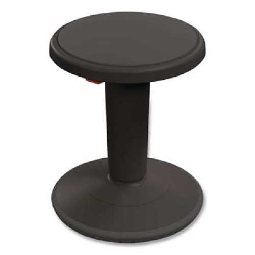 MooreCo Hierarchy Grow Stool, Short, Backless, Supports up to 250 lbs, 14" to 18" Seat Height, Black Seat, Black Base (50960BLACK)