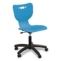 MooreCo Hierarchy Five-Star Chair, Supports Up to 250 lbs, 21.68" Seat Height, Blue Seat, Blue Back, Black Base (53511BLU)