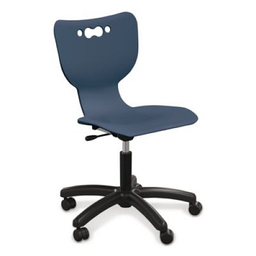MooreCo Hierarchy Five-Star Chair, Supports Up to 250 lbs, 21.68" Seat Height, Navy Seat, Navy Back, Black Base (53511NAVY)