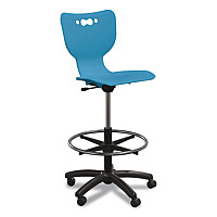 MooreCo Hierarchy Five-Star Stool, Supports Up to 250 lbs, 24.48" to 33.23" Seat Height, Blue Seat, Black Base (53512BLU)