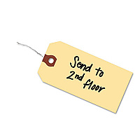 Double Wired Shipping Tags, 11.5 pt Stock, 3.75 x 1.88, Manila, 1,000/Box