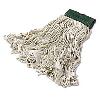 Super Stitch Blend Mop Heads, Cotton/Synthetic, White, Medium, 6/Carton