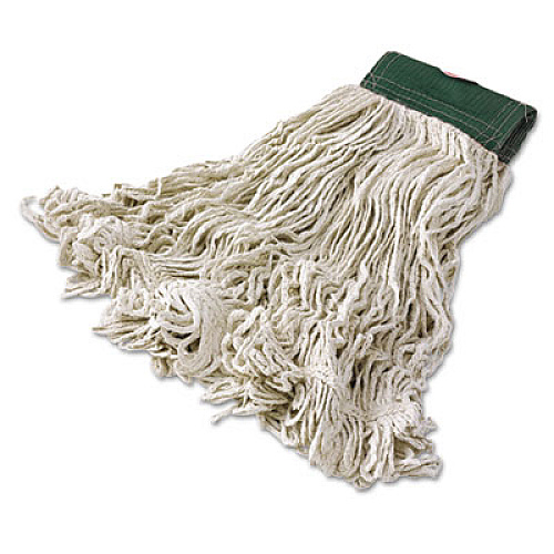 Super Stitch Blend Mop Heads, Cotton/Synthetic, White, Medium, 6/Carton