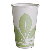 Bare Eco-Forward Paper Cold Cups, 12 oz, Green/White, 100/Sleeve, 20 Sleeves/Carton