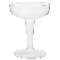 Comet Plastic Champagne Glasses, 4 oz, Clear, Two-Piece Construction, 25/Pack, 20 Packs/Carton