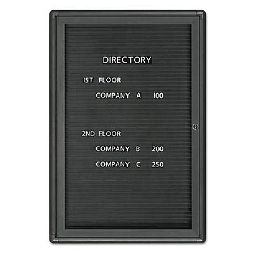 Enclosed Magnetic Directory, One Door, 24 x 36, Graphite Aluminum Frame