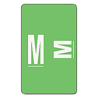 Smead AlphaZ Color-Coded Second Letter Alphabetical Labels, M, 1 x 1.63, Light Green, 10/Sheet, 10 Sheets/Pack M - x 1