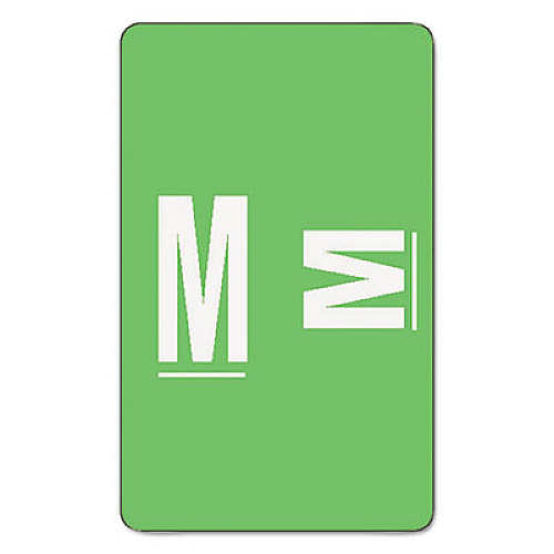 Smead AlphaZ Color-Coded Second Letter Alphabetical Labels, M, 1 x 1.63, Light Green, 10/Sheet, 10 Sheets/Pack M - x 1" Width x 1 5/8" Length - Light Green - Laminated - 10 / Sheet - 100 / Pack (67183)