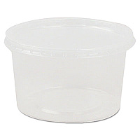 WNA Deli Containers and Lids, 8 oz, 4.56" Diameter x 1.09" h, Clear, Plastic, 250/Carton (APCOMBO08)