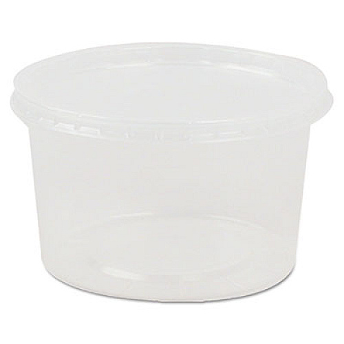 WNA Deli Containers and Lids, 8 oz, 4.56" Diameter x 1.09" h, Clear, Plastic, 250/Carton (APCOMBO08)