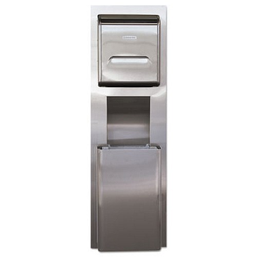 MOD Stainless Steel Recessed Wall Unit with Trash Receptacle, 11 x 4.5 x 54.5