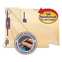 Smead Manila Fastener Folders with SafeSHIELD Coated Fasteners, 0.75