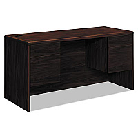 HON 10700 Kneespace Credenza, 3/4 Height Pedestals, 60w x 24d x 29.5h, Mahogany 29.5