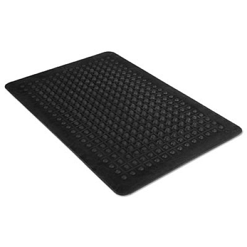 Guardian Flex Step Rubber Anti-Fatigue Mat, Polypropylene, 24 x 36, Black Indoor - 24" Length x 36" Width x 0.370" Thickness - Polypropylene - Black - 1 Each (24020300)