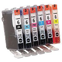 4705A018 (BCI-6) Ink, 370 Page-Yield, Black/Cyan/Magenta/Photo Cyan/Photo Magenta/Yellow, 6/Pack