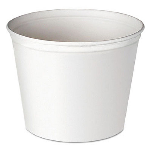 SOLO Double Wrapped Paper Bucket, Unwaxed, 83oz, White, 100/Carton (5T1UU)