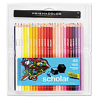 Prismacolor Scholar Colored Pencil Set, 3 mm, HB (#2), Assorted Lead and Barrel Colors, 48/Pack (92807)
