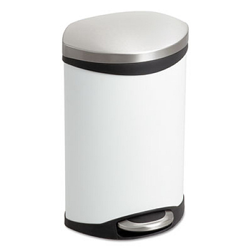 Step-On Medical Receptacle, 3 gal, Steel, White