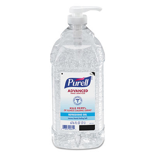 PURELL Advanced Hand Sanitizer Refreshing Gel, 2 L Pump Bottle, Clean Scent, 4/Carton (962504CT)