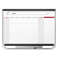 Quartet Prestige 2 Magnetic Total Erase Monthly Calendar, 48 x 36, White Surface, Graphite Fiberboard/Plastic Frame (CP43P2)