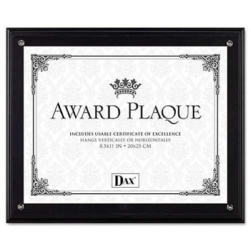 DAX Award Plaque, Wood/Acrylic Frame, Up to 8.5 x 11, Black (N15908NT)