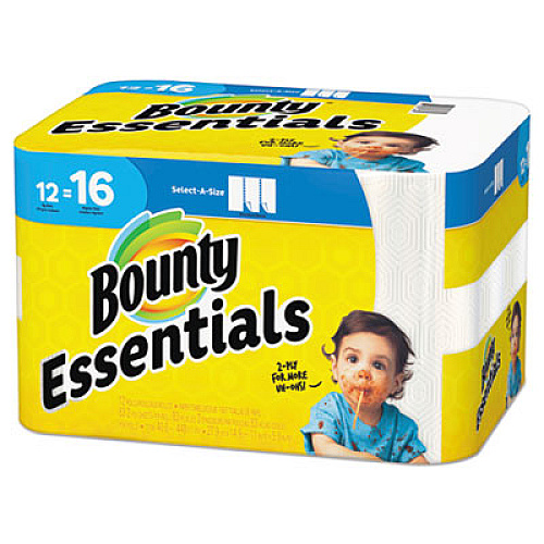Bounty&reg; Essentials Kitchen Paper Towels, 2-Ply, 83 Sheets, 12 Rolls (74682)