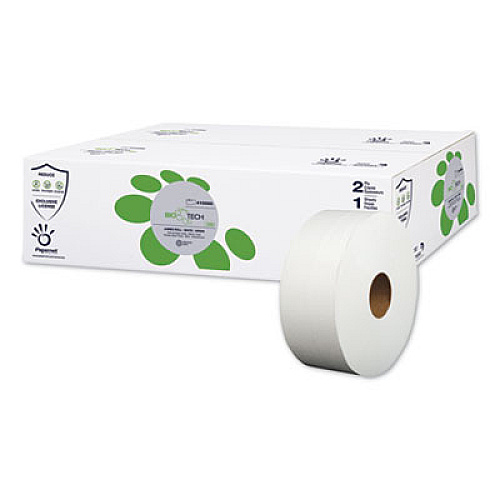 Papernet&reg; BioTech Toilet Paper, Septic Safe, 2-Ply, White, 3.3" x 1,000 ft, 12 Rolls/Carton