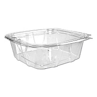 ClearPac SafeSeal Tamper-Resistant/Evident Containers, Flat Lid, 48 oz, 7.8 x 8.1 x 2.5, Clear, Plastic, 100/Bag, 2 Bags/CT