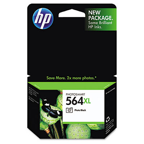 HP 564XL, (CB322WN) High-Yield Photo Black Original Ink Cartridge