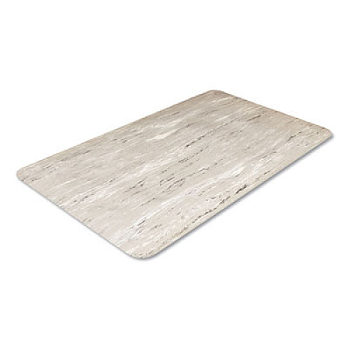 Cushion-Step Surface Mat, 36 x 60, Marbleized Rubber, Gray