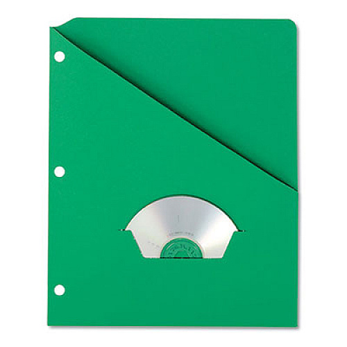 Pendaflex Slash Pocket Project Folders, 3-Hole Punched, Straight Tab, Letter Size, Green, 25/Pack 8 1/2" x 11" - 11 pt. - Green - CD Holder, Punched - 10% Recycled - 25 / Pack (32925)