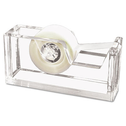 Kantek Desktop Tape Dispenser, 1" Core, Heavy Cast Acrylic, Clear Holds Total 1 Tape(s) - Refillable - Non-skid Base - Acrylic - Clear - 1 Each (AD60)
