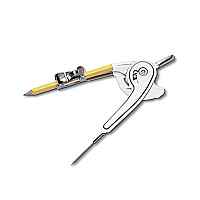 Charles Leonard Ball Bearing Compass with Traditional Pointed Tip, 12" Maximum Diameter, Metal, Dozen Metal - Chrome - 1 Dozen (77360)