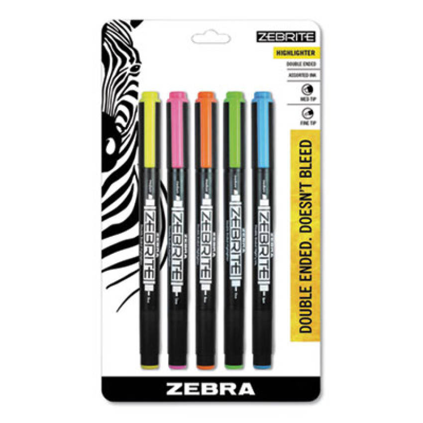 Zebra Zebrite Eco Double-ended Highlighter, Chisel/Bullet Tip