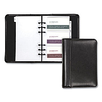 Samsill Regal Leather Business Card Binder, Holds 120 2 x 3.5 Cards, 5.75 x 7.75, Black 120 Capacity - 6-ring Binding - Refillable - Black Leather Cover (81270)