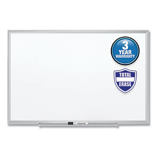 Quartet Classic Series Total Erase Dry Erase Boards, 48 x 36, White Surface, Silver Anodized Aluminum Frame 576" (48 ft) Width x 432" (36 ft) Height - White Melamine Surface - Silver Aluminum Frame - Horizontal/Vertical - Durable, Flexible, Smooth  (S534)