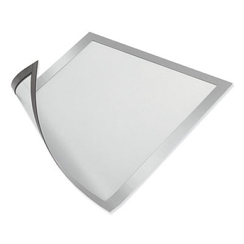 Durable DURAFRAME Magnetic Sign Holder, 5.5 x 8.5, Silver Frame, 2/Pack 5.50" Holding Width x 8.50" Holding Height - Magnetic, Anti-glare, Four Sided, Sturdy - Plastic - Silver - 2 / Pack (472123)