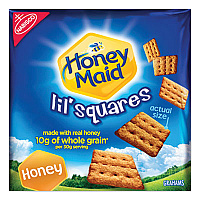 Nabisco Honey Maid Lil' Squares Graham Crackers, Honey, 1.06 oz Bag, 72/Carton (001932000166)