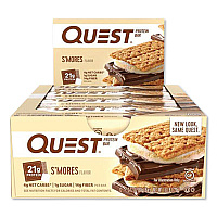Quest Protein Bars, S'mores, 2.12 oz Bar, 12 Bars/Box (00123)