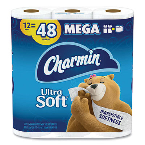 Charmin&reg; Ultra Soft Standard Toilet Paper, 2-Ply ,244 Sheets, 12 Rolls (61789PK)