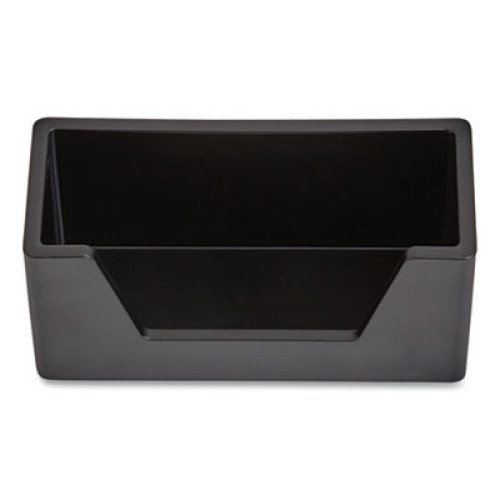 TRU RED Business Card Holder, Plastic, Black, 3.97 x 1.73 x