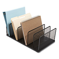 TRU RED Wire Mesh Vertical Document Sorter, 7 Sections, Letter-Size, 11.65 x 20 x 6.61, Matte Black (24402449)