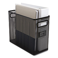 TRU RED Wire Mesh Box-Style Vertical Document Organizer, 1 Section, Letter-Size, 5.79 x 12.4 x 10.16, Matte Black (24402453)