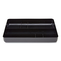 TRU RED Deep Plastic Drawer Organizer, Seven Compartment, 9.13 x 14.13 x 2.04, Black (24380805)